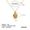 Wholesale Stainless Steel O-Shape Lockbone Chain Pendant Necklace Women's Style Electroplated 18K Gold Titanium Steel Geometric Pattern