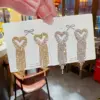 Wholesale 1 Pair Glam Heart Shape Copper Inlay Zircon Drop Earrings