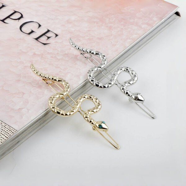 oly-5ca87db6f639f67bbf73a4a465aadf88 Wholesale Snake-shaped Hair Clip Cool Girl's Personality One-word Clip Diablo Style Retro Niche Hair Accessories Side Bangs Clip