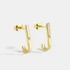 Wholesale Copper Solid Color Rack Plated 18K Gold Plated Casual Shiny Ear Studs