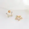 Wholesale Tassel Drop Earrings With Copper Craft And Zirconia Inlay, Featuring 925 Sterling Silver Ear Pins In Simple Style