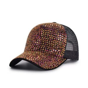 Wholesale European and American Cross-Border Breathable Baseball Cap Korean Style Rhinestone Hat Summer Sunshade and Sun Protection Hat Manufacturer Wholesale One Piece Free Shipping