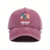 Wholesale Unisex Breathable Baseball Cap With Printing Craft In Dyed Black, Perfect For America's 250th Anniversary