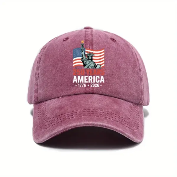 Wholesale Unisex Breathable Baseball Cap With Printing Craft In Dyed Black, Perfect For America's 250th Anniversary
