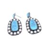 Wholesale Qifu vintage silver turquoise earrings Bohemia western ethnic long earrings women's jewelry