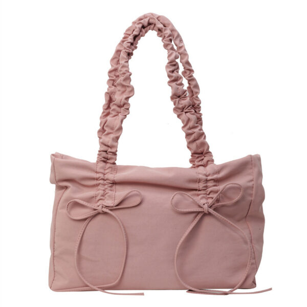 oly-5ceea6b0925dda4282f16566c63486ab Wholesale Fashion Pleated Niche Design Large Capacity Tote Bag Korean Style Bow Women's Bag Single Shoulder Armpit Bag