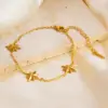 Wholesale PVD Coated Real Gold Plated Geometric Heart Shape 304 Stainless Steel Simple Style Waterproof Non Tarnish 304 Stainless Steel Bracelets