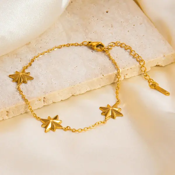 Wholesale PVD Coated Real Gold Plated Geometric Heart Shape 304 Stainless Steel Simple Style Waterproof Non Tarnish 304 Stainless Steel Bracelets