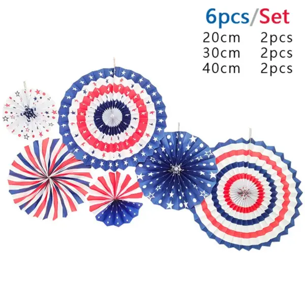 Wholesale Decorative Paper Fan Raindrop Confetti Set For American Independence Day Celebration Background Wall Party Supplies