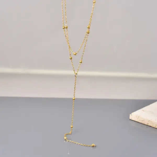 oly-5d09ff06b2d3ba0a4724dbcfbb8f85bb Wholesale 304 Stainless Steel Solid Color PVD Coated 18K Real Gold Plated Simple Style Waterproof Non Tarnish Cable Chain Lobster Trigger Clasp Closure Necklace
