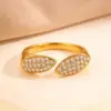 Wholesale Geometric Rings For Adults Featuring Waterproof Non Tarnish 304 Stainless Steel With 18K Real Gold PVD Coating And Zircon Inlay