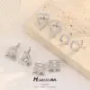 Wholesale Heart Shape Earrings For Women With Copper Ear Pins, 14K Real Gold Plated And Zircon Inlay