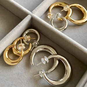 oly-5d3e633b40533e9c67e57b318eb5717b Wholesale BOONEE ◆ Super texture glossy cold style metal circle earrings silver needle earrings female s925 silver earrings