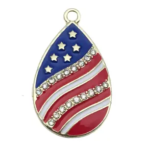 1 American Independence Day Flag Water Drop 33x20mm-3.6g-19174