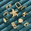 oly-5d5c469dce68e26d65f0ff9bcbec622f Wholesale Jewelry Vacation Simple Style Star 304 Stainless Steel Open Rings