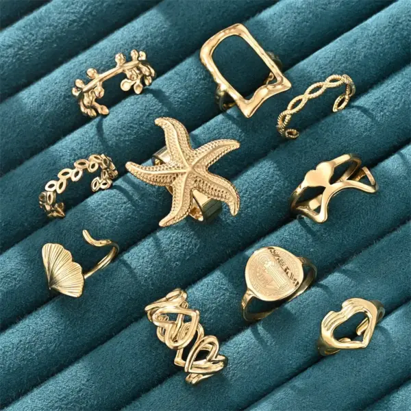 oly-5d5c469dce68e26d65f0ff9bcbec622f Wholesale Jewelry Vacation Simple Style Star 304 Stainless Steel Open Rings