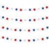 Wholesale 71st National Day Celebration Decoration American Party Supplies Red Blue White Star Bunting Hanging Decoration Customizable Holiday Decorations