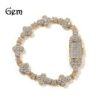 Wholesale Copper-set zircon cross flower bracelet with micro-painted zircon, elegant and sparkling jewelry.