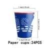 Wholesale Independence Day Flag Theme Disposable Tableware Set Paper Plates Paper Cups Tableware Set Celebration Supplies Suitable For Party Activities