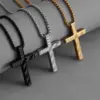 Wholesale Hip-Hop Style Cross Necklace For Men And Women, Made Of Durable Titanium Steel In Silver