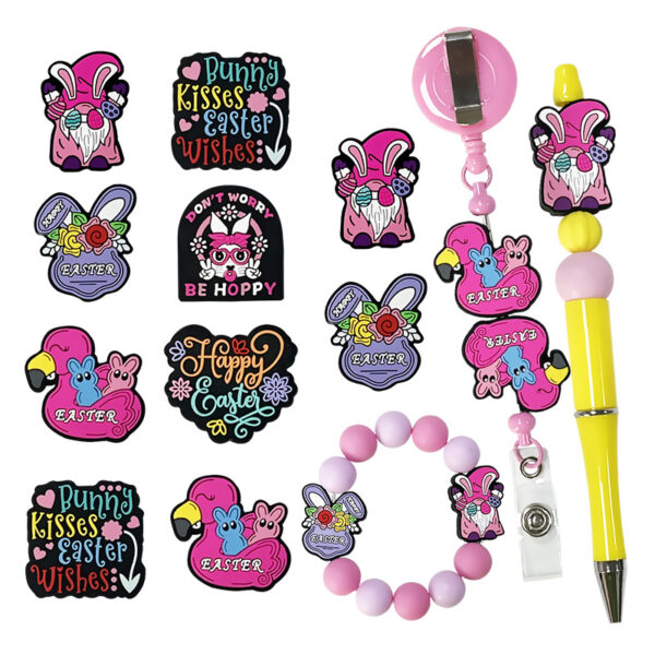 oly-5d7a33720dfd52007c2fbcac831e3c65 Wholesale Drop Glue Silicone Easter DIY Bead Accessories Cartoon Rabbit Bead Pen Stereo Dwarf Beads
