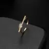Wholesale Geometric Open Rings For Women In Copper With 14K Real Gold Electroplated Finish Featuring Artificial Gemstones