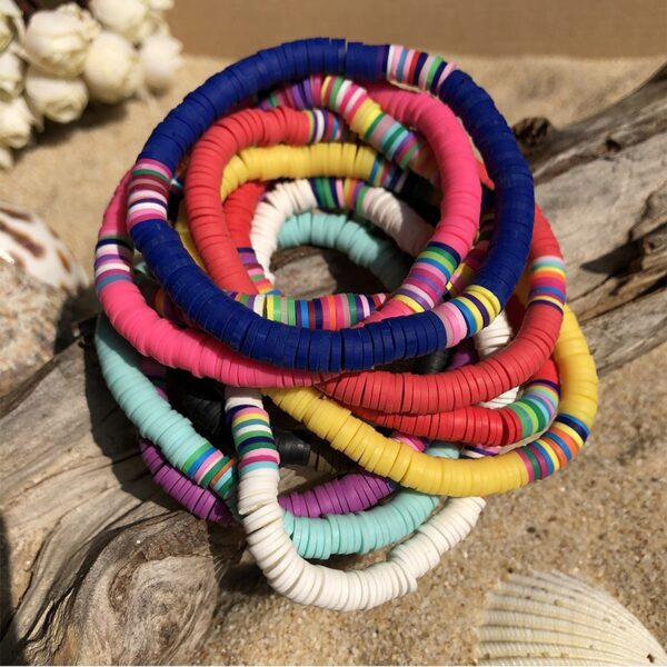Wholesale jewelry beach style color Taylor friendship soft pottery bracelet female elastic rope bracelet