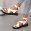 oly-5da345683104c11e50667e19d2e88546 Wholesale Sandals for Women Summer Style Large Size Thick-Soled Thong Toe Round Toe Beach Shoes Anklet Buckle Strap Large Size Women's Sandals