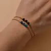 Wholesale Minimalist 304 Stainless Steel Chain Handmade Natural Stone Vacuum Electroplated Real Gold Geometric Pattern Bracelet French Niche Thin Chain Square Gemstone Personalized Jewelry For Women Bohemian Style