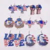 Wholesale Wooden Eagle Sunflower Love Western Cowboy Skull Stud Earrings Independence Day American Theme Geometric Animal Acrylic Jewelry