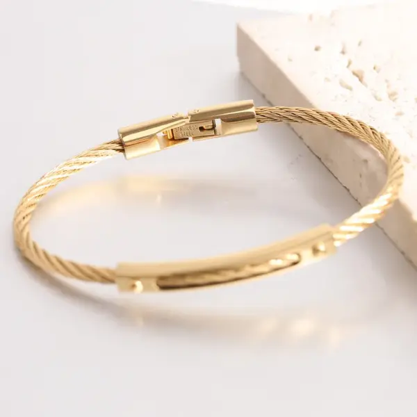 Wholesale Basic Solid Color Stainless Steel Bangle In Bulk