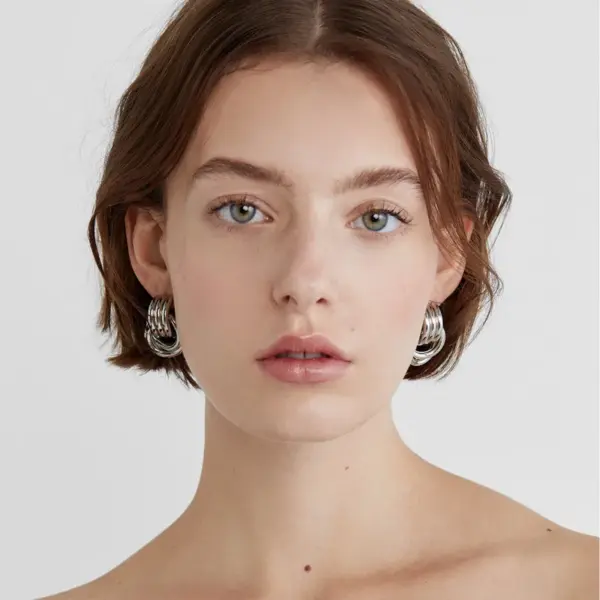 Wholesale 304 Stainless Steel Geometric PVD Coated 18K Real Gold Plated Casual Simple Style Streetwear Mixed Color Plating Ear Studs