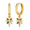 Wholesale 1 Pair Ethnic Style Color Block Copper Inlay Zircon Drop Earrings
