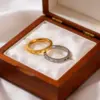 Wholesale Heart Shape Waterproof Non Tarnish Rings In 304 Stainless Steel With 18K Real Gold PVD Coated Plating 0.03µm Thickness Unisex