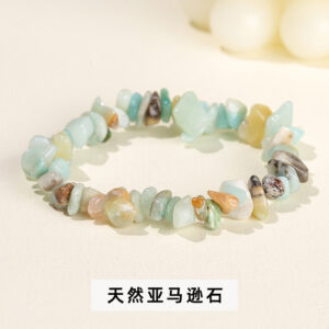 Natural Amazon Stone Gravel Bracelet / 5-8mm