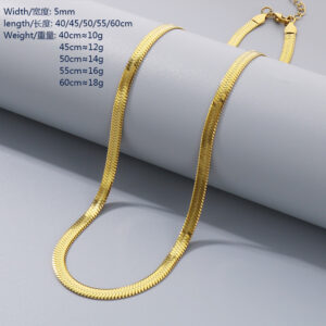 Gold 5mm / Necklace 40cm 5cm tail chain