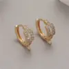 Wholesale Circle Hoop Earrings For Women In Copper With Zircon Inlay, Simple Style Featuring Copper Ear Pins