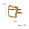Wholesale PVD Coated Real Gold Plated 18K Gold Square 304 Stainless Steel Modern Style Simple Style Waterproof Non Tarnish Open Rings