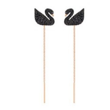 Wholesale Copper bow, dancing heart, swan earrings, heart-shaped crystal earrings