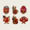 Wholesale Acrylic Thanksgiving Turkey Ear Jewelry Accessories DIY Earring Pendants Mobile Phone Case Charms Animal Zodiac Pattern