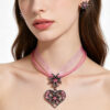 Wholesale Alloy Edelweiss Necklace Set, Beer Festival Luxury Retro Heart-Shaped Diamond Jewelry