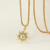 Wholesale Heart Shape Enamel Pendant Necklace For Women In 304 Stainless Steel With 14K Gold Plated PVD And Zircon, Box Chain
