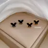 Wholesale PVD Coated Real Gold Plated Butterfly Titanium Steel Sweet Waterproof Non Tarnish Ear Studs