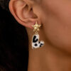 Wholesale Fashion leopard star love eardrop temperament three-dimensional trend girl style niche high-end earrings 4379