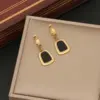 Wholesale PVD Coated 18K Gold Real Gold Plated Geometric Color Block Stainless Steel Shell Simple Style Waterproof Non Tarnish Jewelry Set