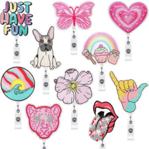 Wholesale Wuthling Puppy Easy-Pull Buckle Embroider Cloth Patch Wave Crocodile Clip Rainbow Cartoon Butterfly Patch Patch Computer Embroidered Label