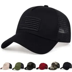 Wholesale American Flag Women's Casual Outdoor Baseball Cap With Curved Brim, Polyester Material Featuring Embroidery