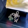 Wholesale Copper butterfly necklace, full diamond butterfly earrings, bracelet, ring