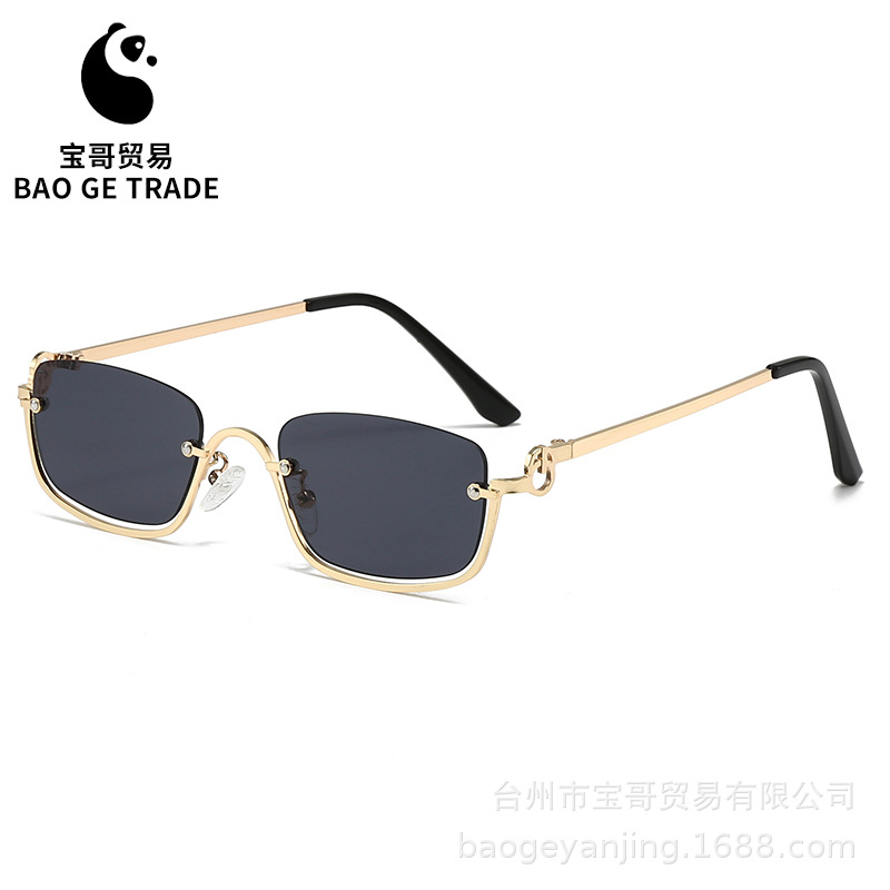 Wholesale 2024 new metal lower frame sunglasses women's trend small box cross-border explosions sunglasses sunshade glasses