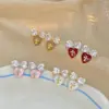 Wholesale Fashionable Mini Heart Butterfly Knot Cross Earrings Personality Sweet Cool Style Copper Material Star Pattern Jewelry Accessories